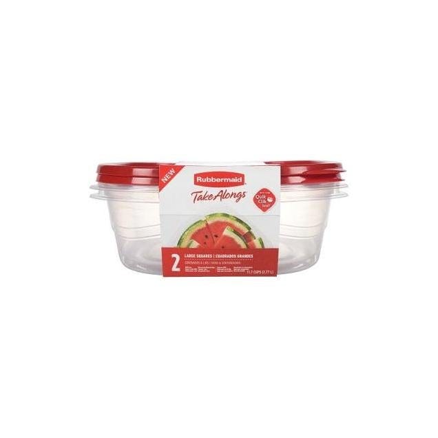 Rubbermaid TakeAlongs Food Storage Containers, 11.7 Cup, 2-Pack) Rubbermaid TakeAlongs Food Storage Containers, 11.7 Cup, 2-Pack)