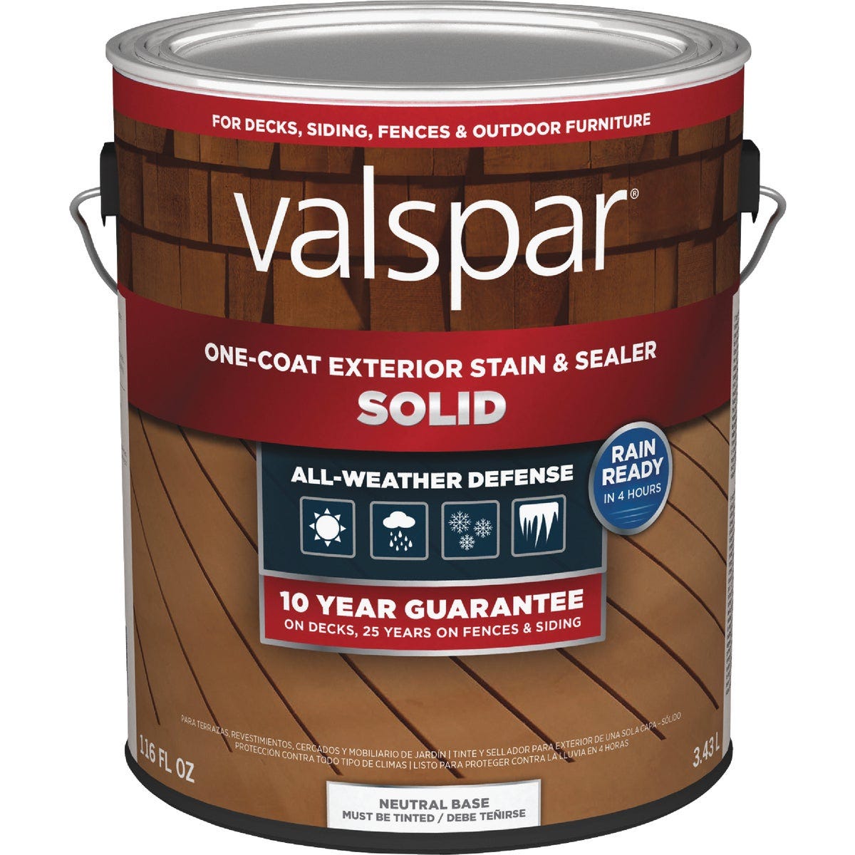 Valspar Solid Deck Stain, Neutral Base, 1 Gal. Valspar Solid Deck Stain, Neutral Base, 1 Gal.
