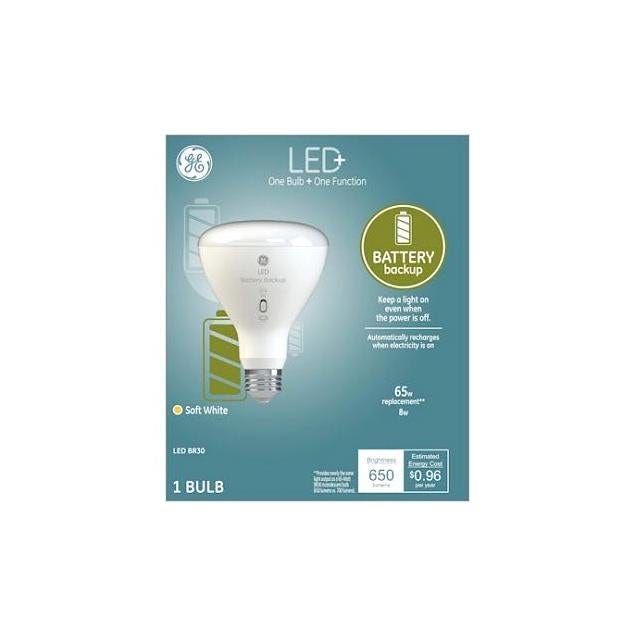 GE 8W 650 Lumens LED+ Battery Back Up Bulb GE 8W 650 Lumens LED+ Battery Back Up Bulb