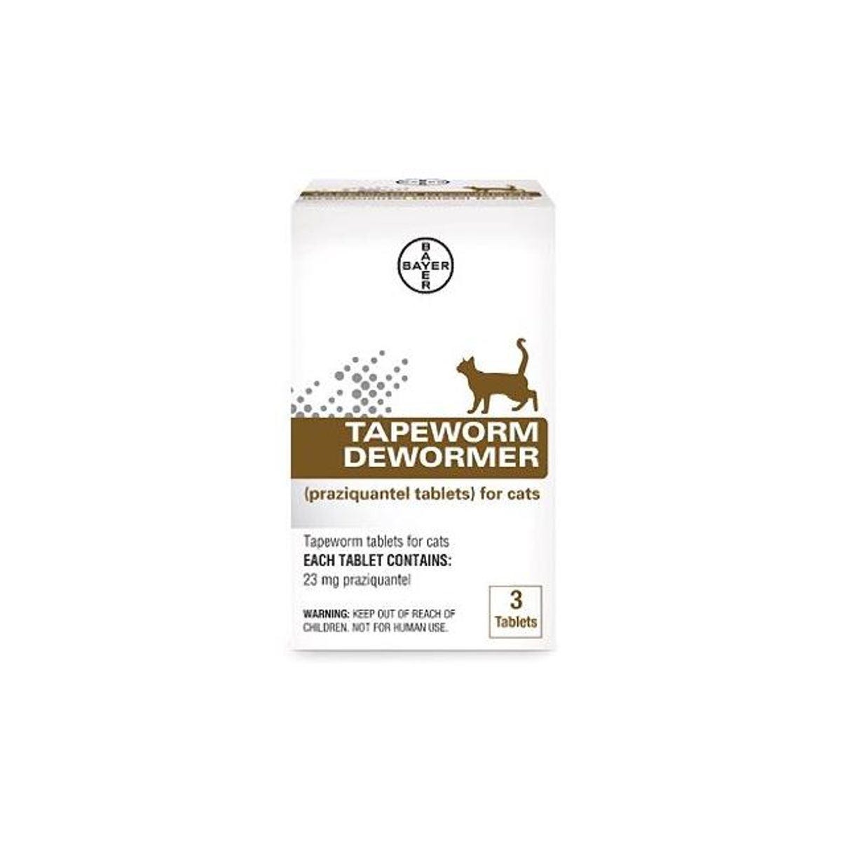 Tapeworm Dewormer 3 Prazquantel Tablets For Cats