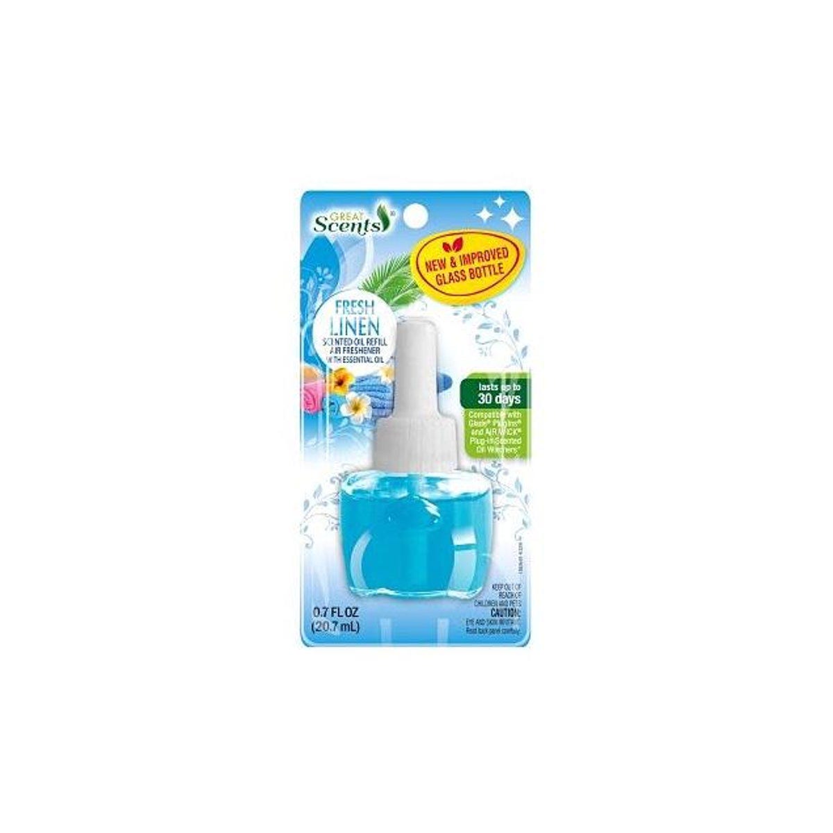 Great Scents 0.7 Oz. Air Freshener Fresh Linen Scented Oil Refill