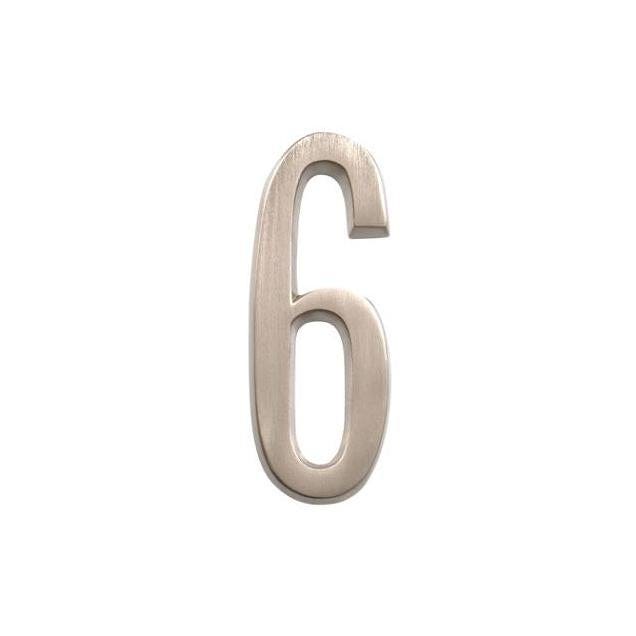 Hillman 4 In. Nickel Distinctions Adhesive Number, 6 Hillman 4 In. Nickel Distinctions Adhesive Number, 6