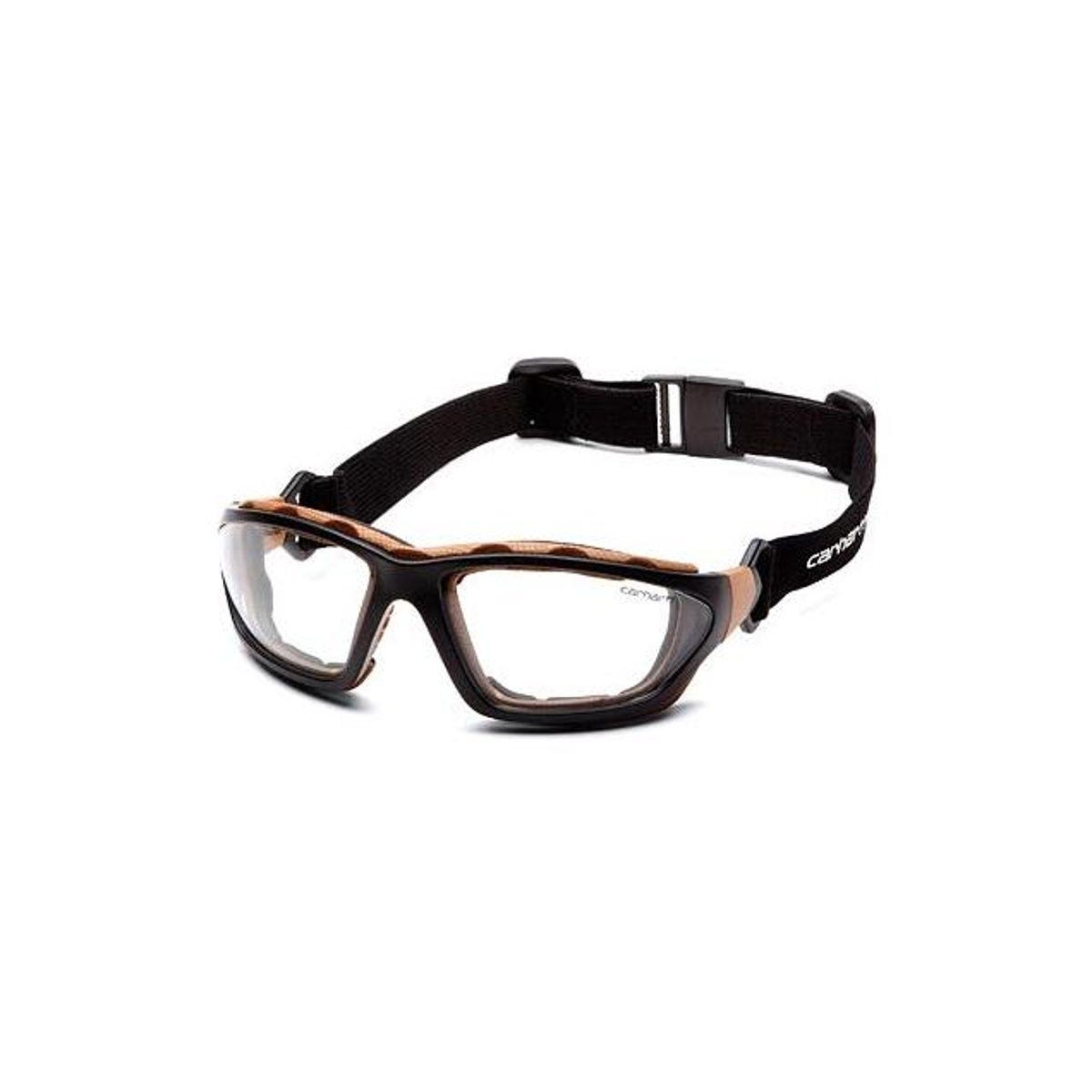 Carhartt Black/Tan Frame Carthage Safety Glasses with Clear Lenses