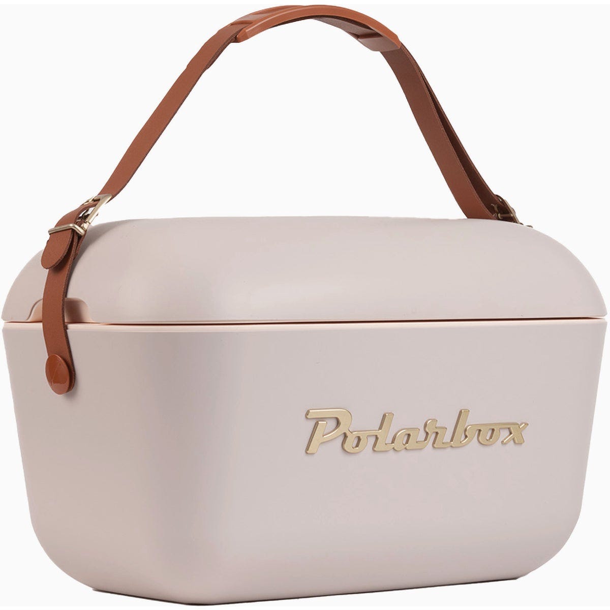 Polarbox Gold 13 Qt. Pearl with Brown Strap Chest Cooler- Polarbox Gold 13 Qt. Pearl with Brown Strap Chest Cooler-