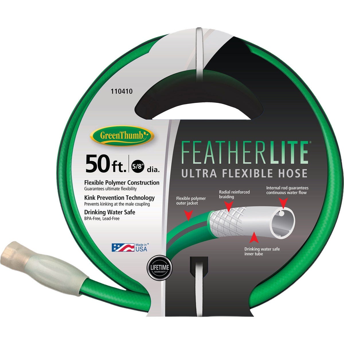Green Thumb FeatherLite 5/8 In. Dia. x 50 Ft. Heavy Duty Hose Green Thumb FeatherLite 5/8 In. Dia. x 50 Ft. Heavy Duty Hose