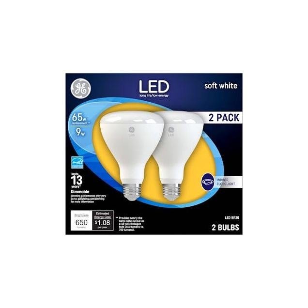 GE 2-Pack 10W 700 Lumens Soft White LED Floodlight Bulbs GE 2-Pack 10W 700 Lumens Soft White LED Floodlight Bulbs
