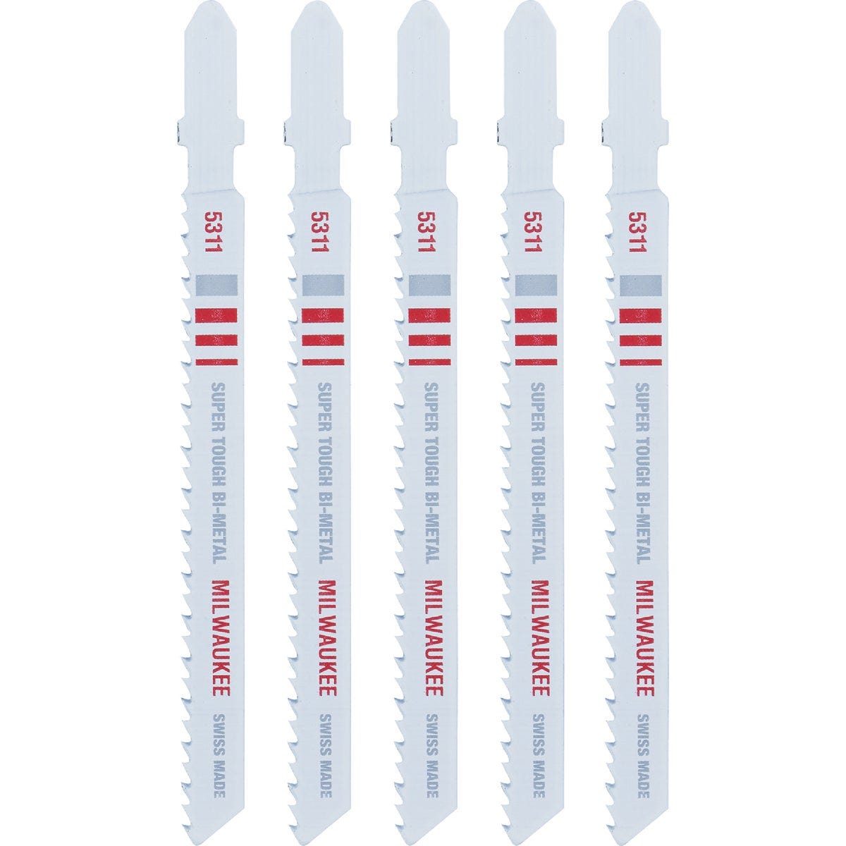 Milwaukee T-Shank 4 In. x 10 TPI Bi-Metal Jig Saw Blade, Wood Cutting (5-Pack) - photo 2