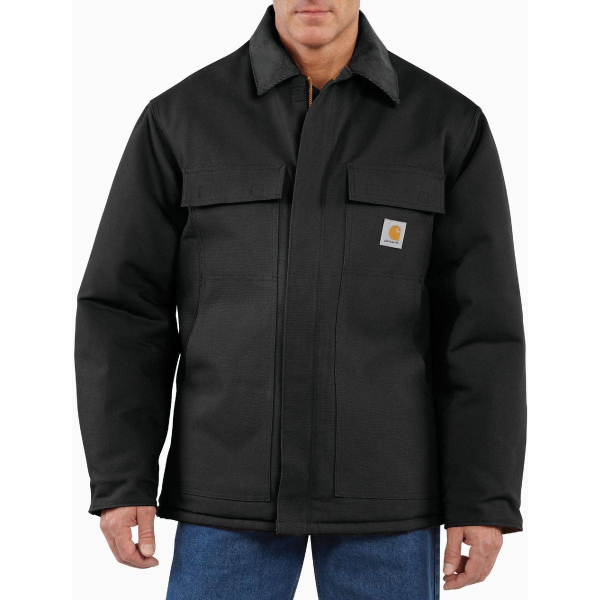 Carhartt Men's XL Tall Black Firm Duck Insulated Traditional Coat, Loose Fit - photo 2