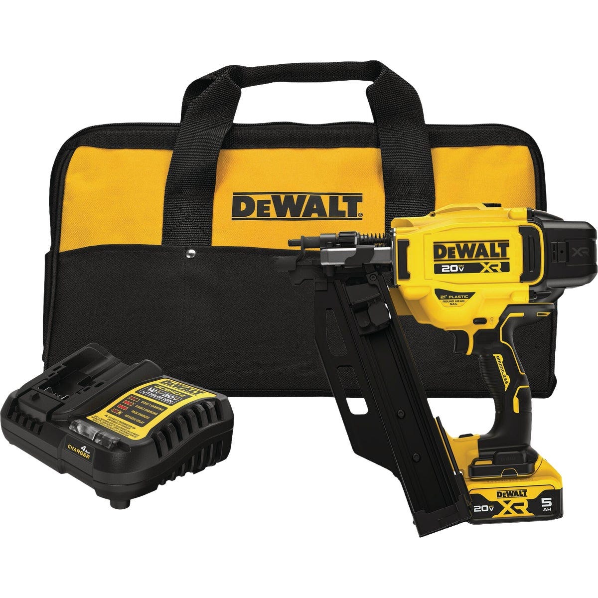DEWALT 20V MAX 21 Deg. Brushless Cordless Plastic Framing Nailer Kit with Battery & Charger - photo 2 DEWALT 20V MAX 21 Deg. Brushless Cordless Plastic Framing Nailer Kit with Battery & Charger - photo 2