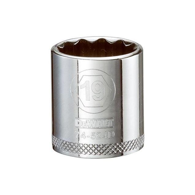 DeWalt 3/8 In. Drive 19mm 12-Point Shallow Metric Socket