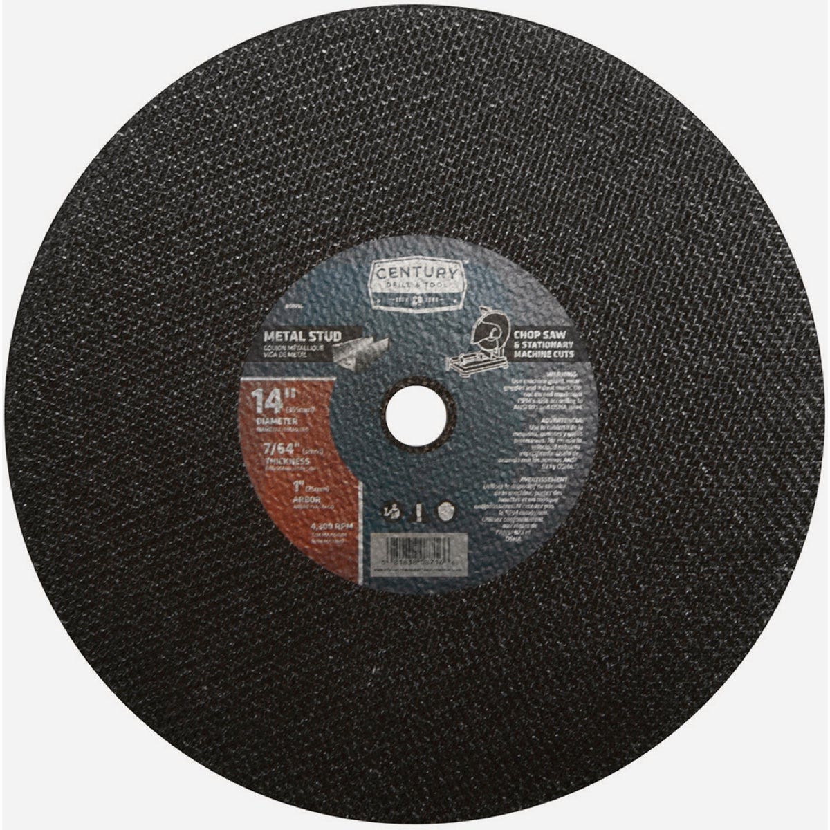 Century Drill & Tool 14 In. x 7/64 In. Abrasive Metal Stud Cut-Off Wheel