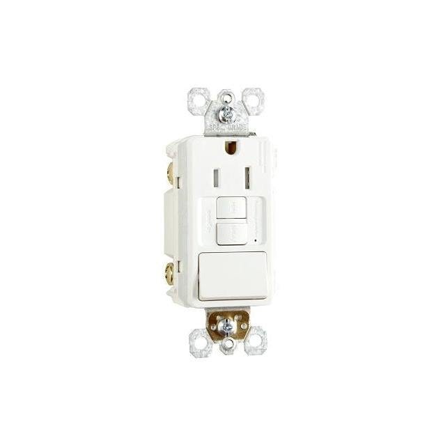 Legrand Pass & Seymour 15A White GFCI Receptacle/Single-Pole Switch