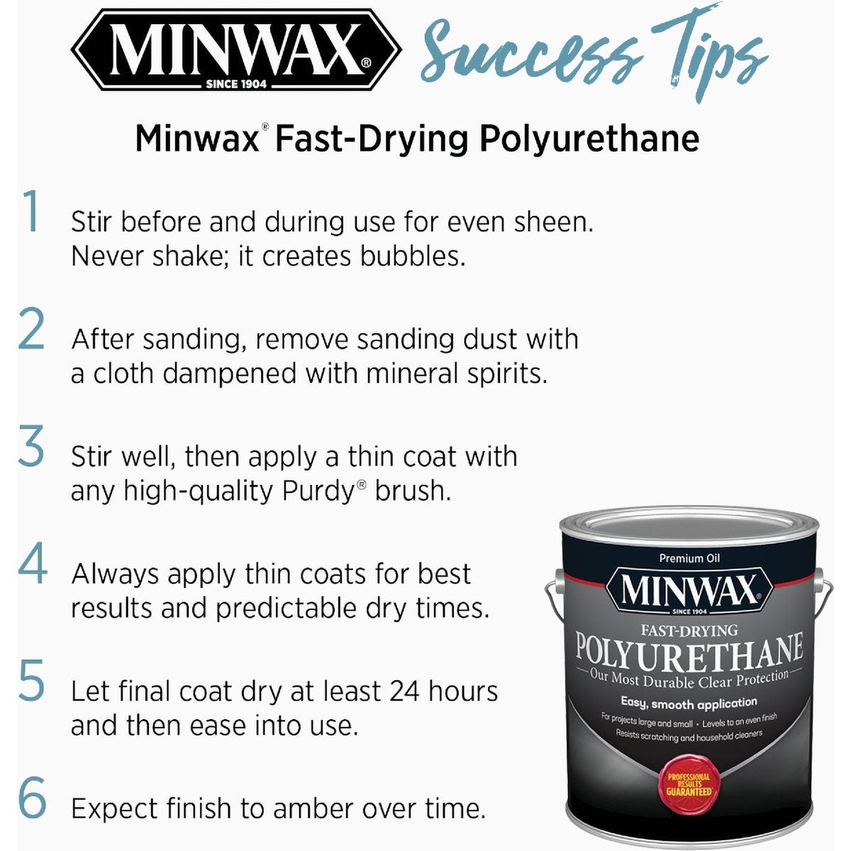 Minwax Satin Fast-Drying Interior Polyurethane, 1 Gal. - photo 4