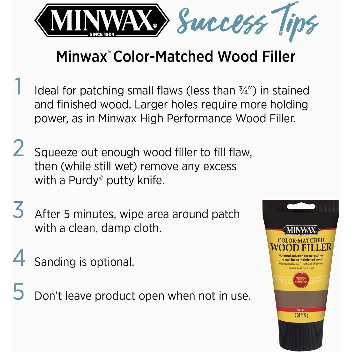 Minwax 6 Oz. Golden Oak Stainable Wood Filler - photo 5