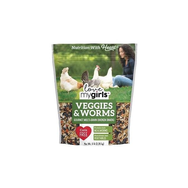Love My Girls 5 Lb. Veggies & Worms Gourmet Multi-Grain Chicken Snacks Love My Girls 5 Lb. Veggies & Worms Gourmet Multi-Grain Chicken Snacks
