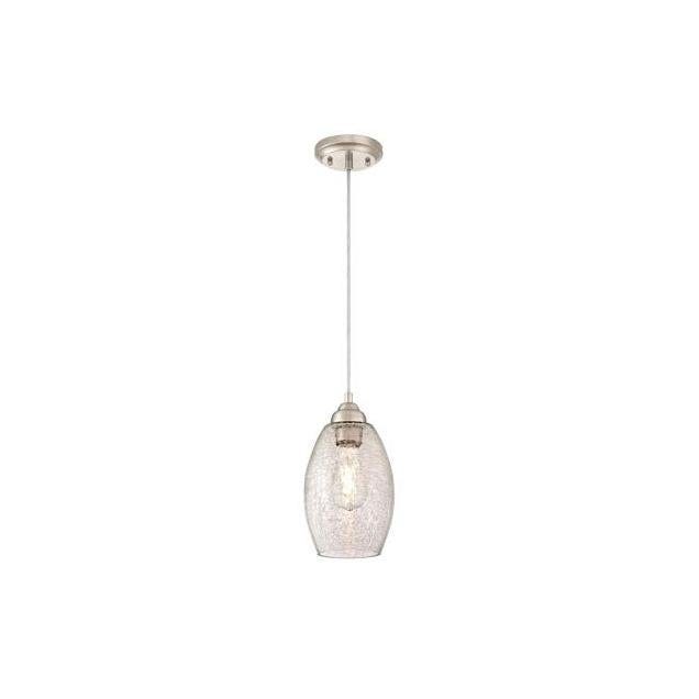 Westinghouse 6.25 In. Brushed Nickel One-Light Mini Pendant Fixture Westinghouse 6.25 In. Brushed Nickel One-Light Mini Pendant Fixture