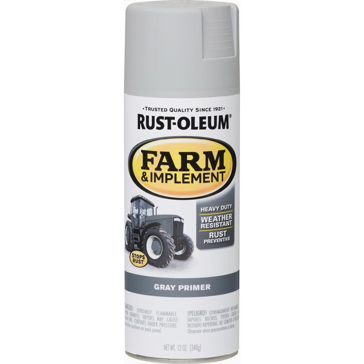 Rust-Oleum Farm & Implement Paint, Flat Gray Primer Spray, 12 Oz. - photo 5