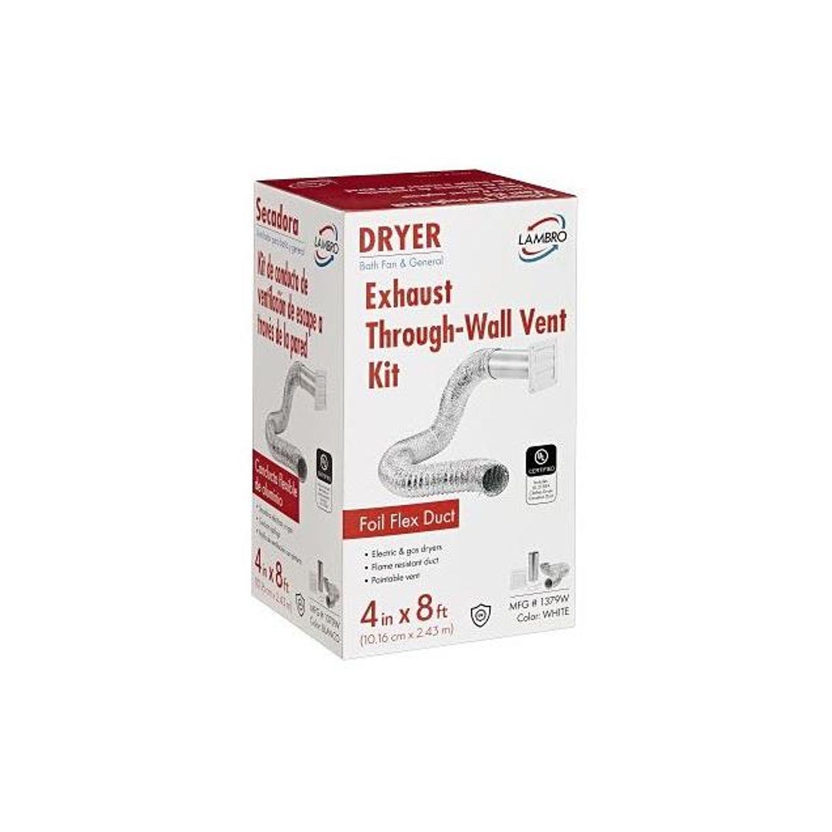 Lambro 8 Ft. White Dryer Exhaust Wall Louvered Vent Kit - photo 2 Lambro 8 Ft. White Dryer Exhaust Wall Louvered Vent Kit - photo 2
