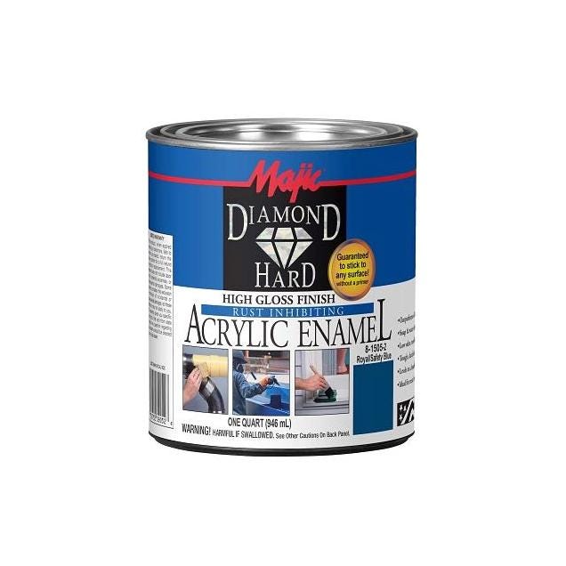 Majic Diamondhard Anti-Rust Acrylic Enamel Paint, High Gloss Royal Safety Blue, 1 Qt. Majic Diamondhard Anti-Rust Acrylic Enamel Paint, High Gloss Royal Safety Blue, 1 Qt.