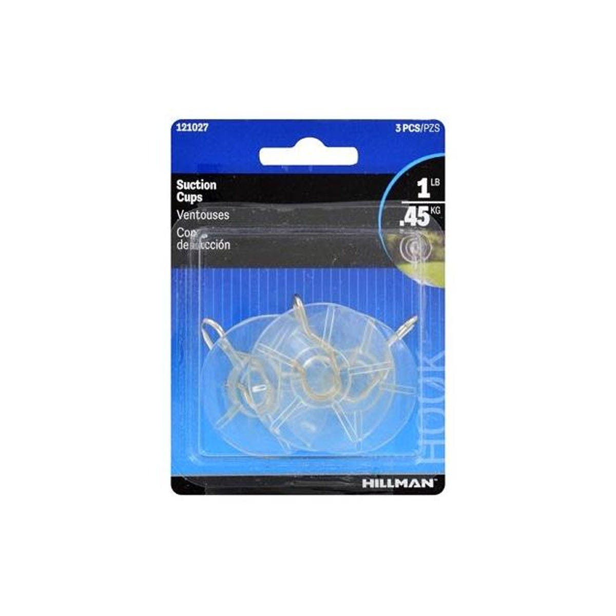 Hillman Medium Clear Suction Cup & Hanger (3-Pack)