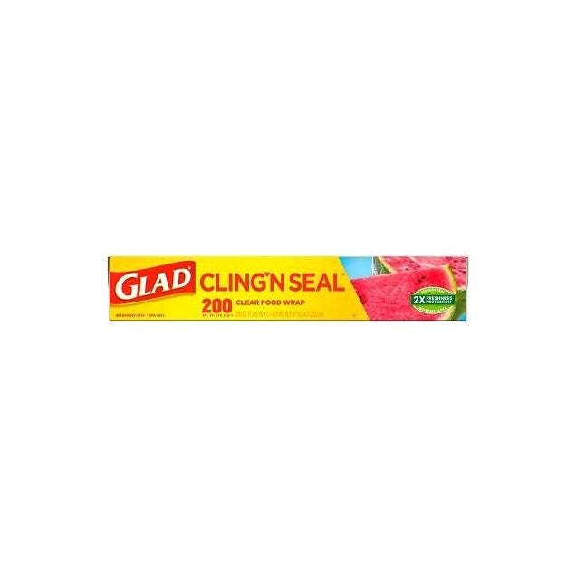 Glad Cling'n Seal Clear Cling Food Wrap, 200 Sq. Ft. Roll Glad Cling'n Seal Clear Cling Food Wrap, 200 Sq. Ft. Roll
