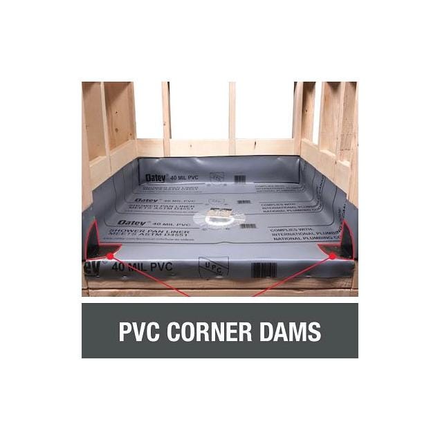 Oatey Black PVC Shower Door Dam Corner - photo 2