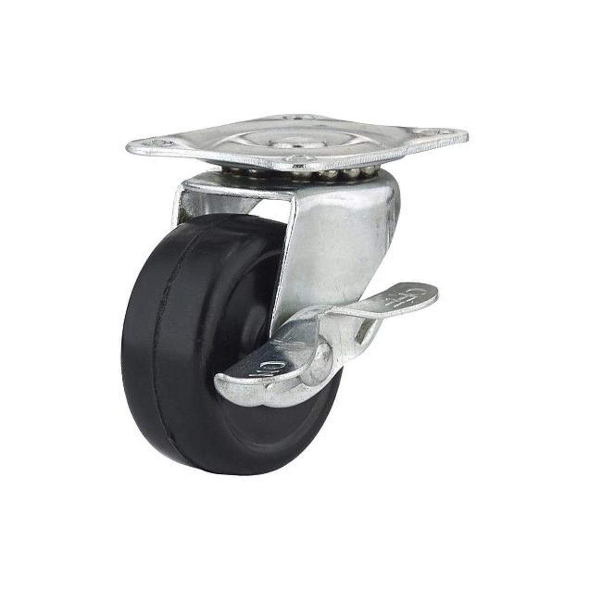 TruGuard 1-9/16 In. Black Swivel Caster Wheel with Brake