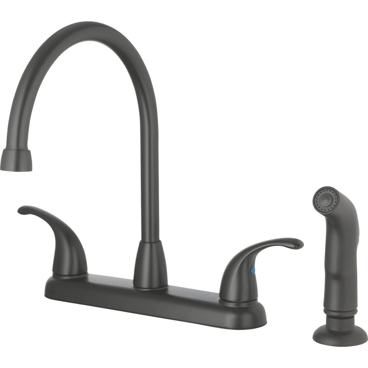 Homepointe 3-Hole High Arc Kitchen Faucet with Side Sprayer, Matte Black Homepointe 3-Hole High Arc Kitchen Faucet with Side Sprayer, Matte Black