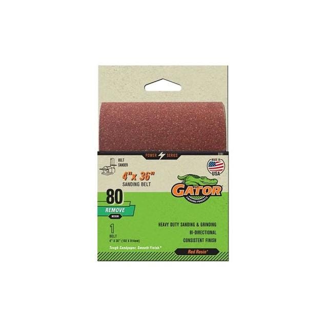Gator 4 In. x 36 In. 80-Grit Bi-Directional Sanding Belt Gator 4 In. x 36 In. 80-Grit Bi-Directional Sanding Belt