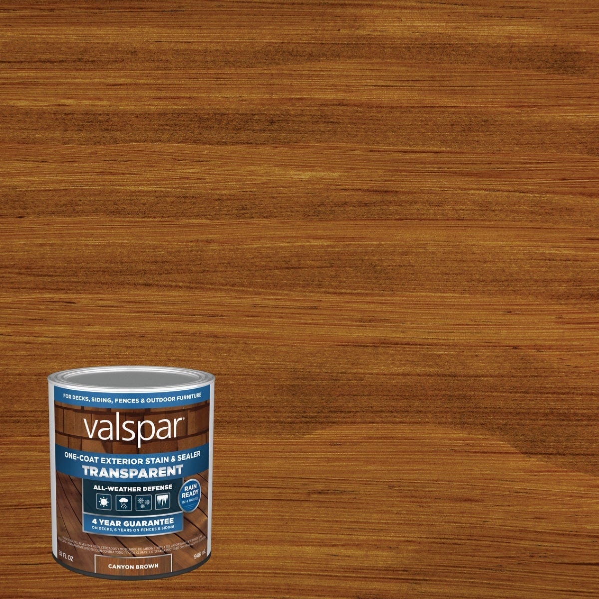 Valspar Transparent Deck Stain, Canyon Brown, 1 Qt. Valspar Transparent Deck Stain, Canyon Brown, 1 Qt.