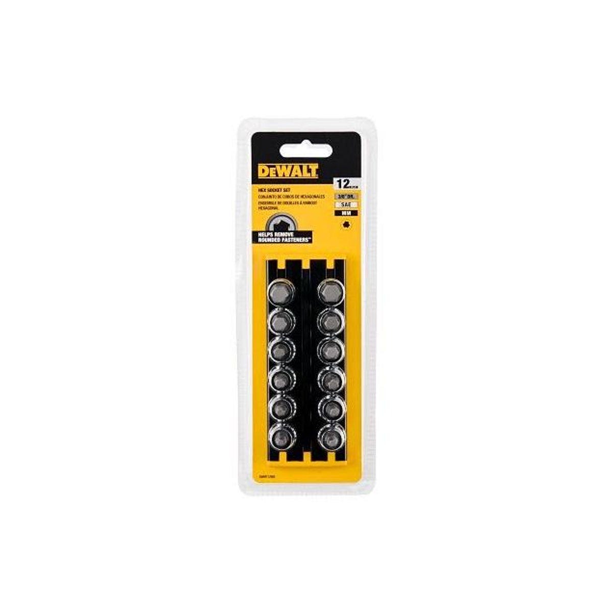 DeWalt 3/8 In. Drive SAE & Metric Hex Bit Socket Set (12-Piece)