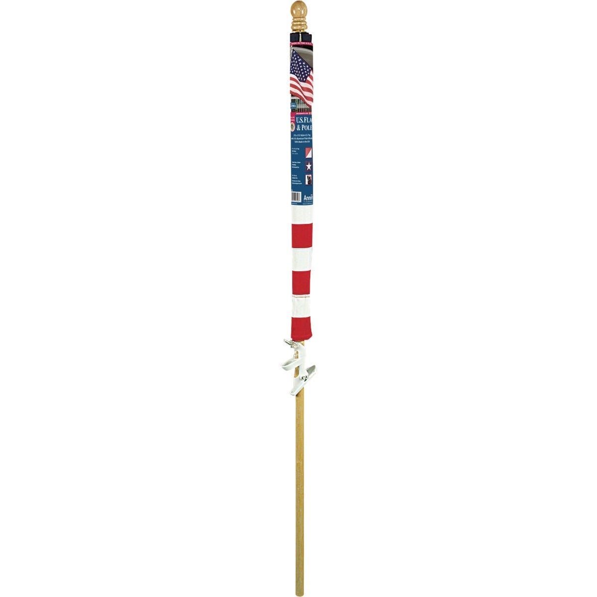 Annin 2.5 Ft. x 4 Ft. Polycotton American Banner Flag & 5 Ft. Wood Pole Kit - photo 2