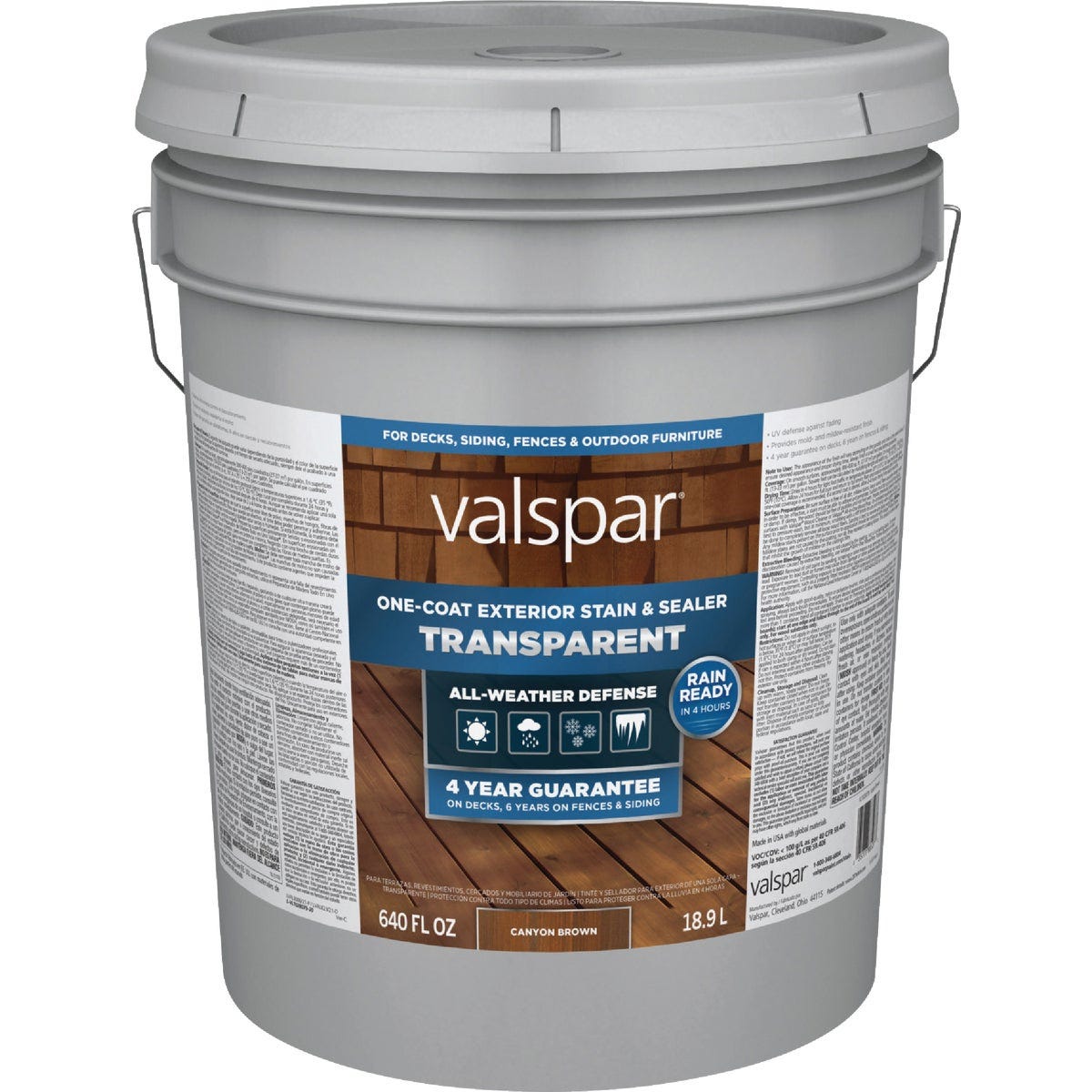 Valspar Transparent Deck Stain, Canyon Brown, 5 Gal. - photo 3