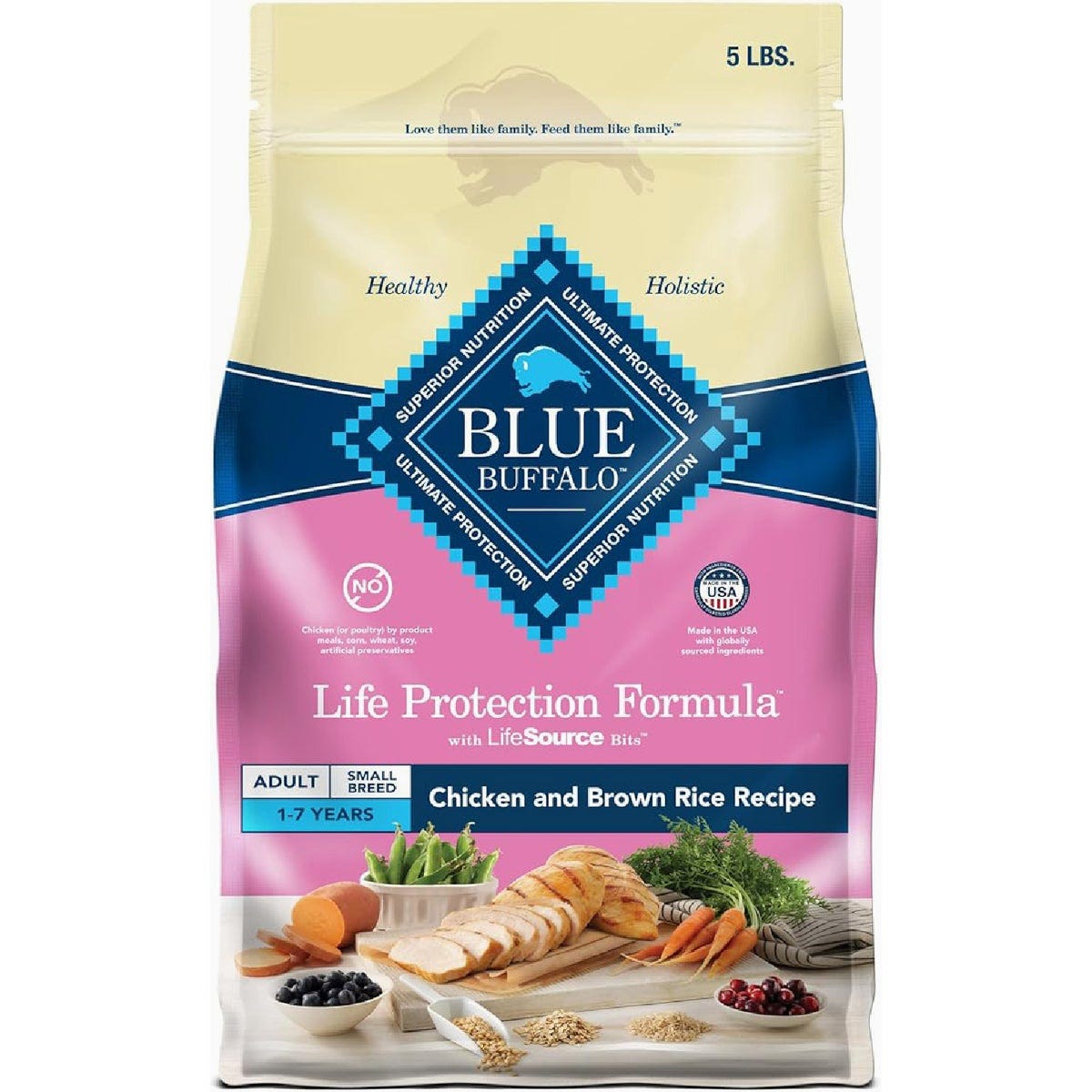 Blue Buffalo Life Protection Formula Chicken & Brown RIce Small Breed 5 Lb. Adult Dry Dog Food Blue Buffalo Life Protection Formula Chicken & Brown RIce Small Breed 5 Lb. Adult Dry Dog Food