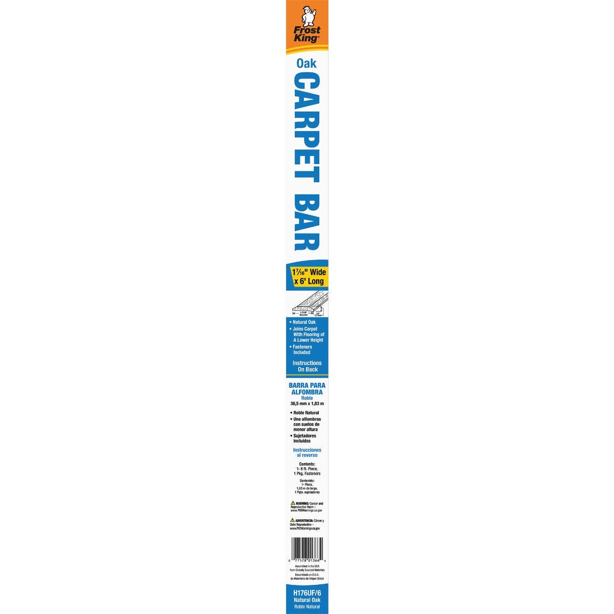 Do it Unfinished Smooth 1-7/16 In. x 6 Ft. Oak Carpet Trim Bar, Wide - photo 2
