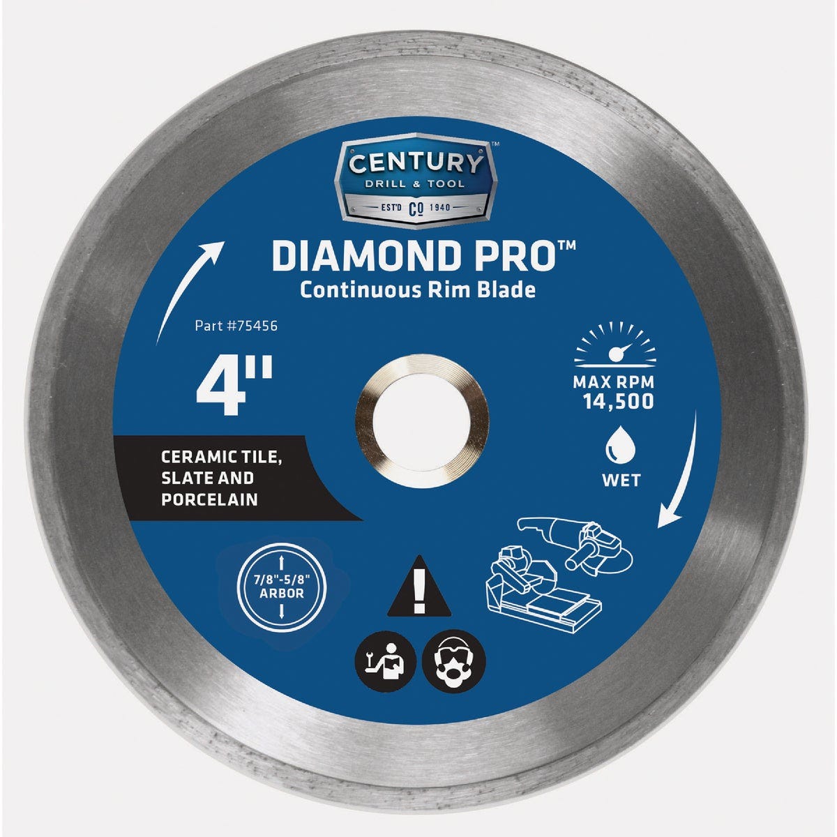Century Drill & Tool 4 In. Continuous Rim Diamond Blade