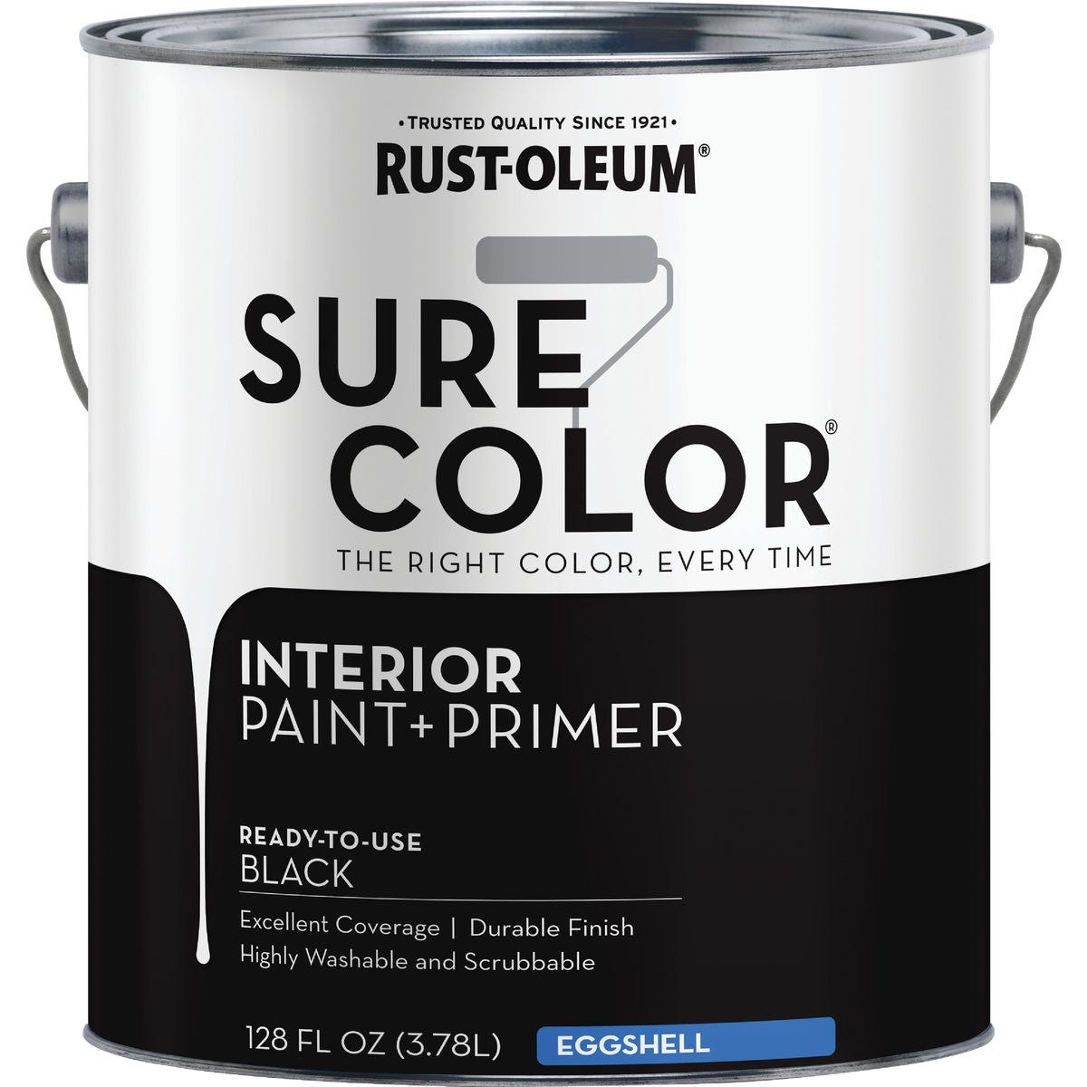 Rust-Oleum Sure Color Eggshell Black Interior Wall Paint and Primer, Gallon - photo 2