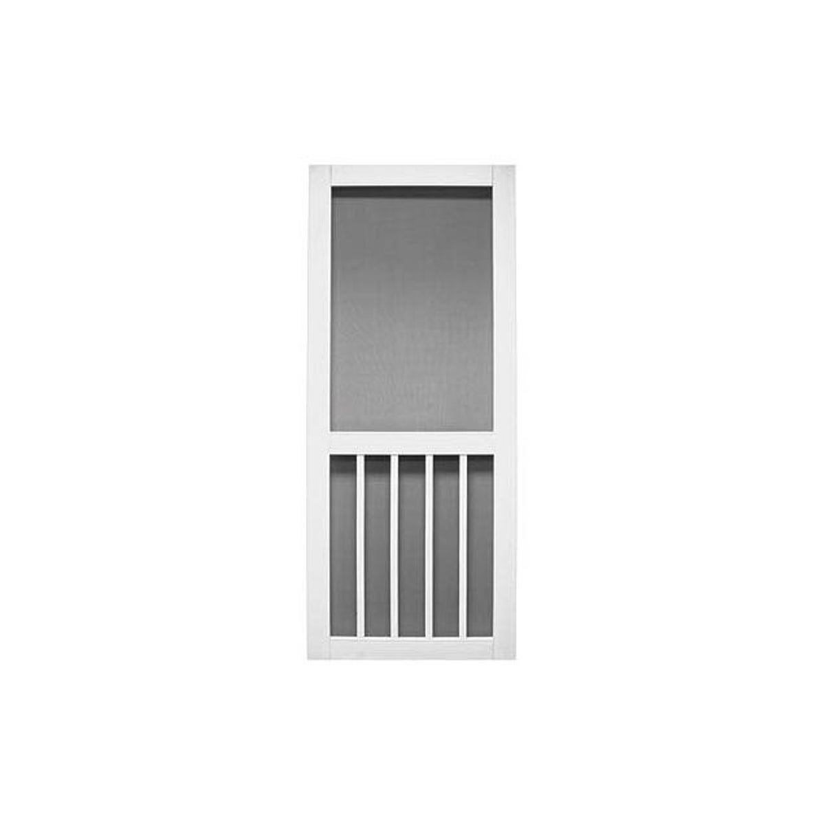 Precision Magnolia Series 31 In. x 79-1/2 In. White Vinyl Screen Door