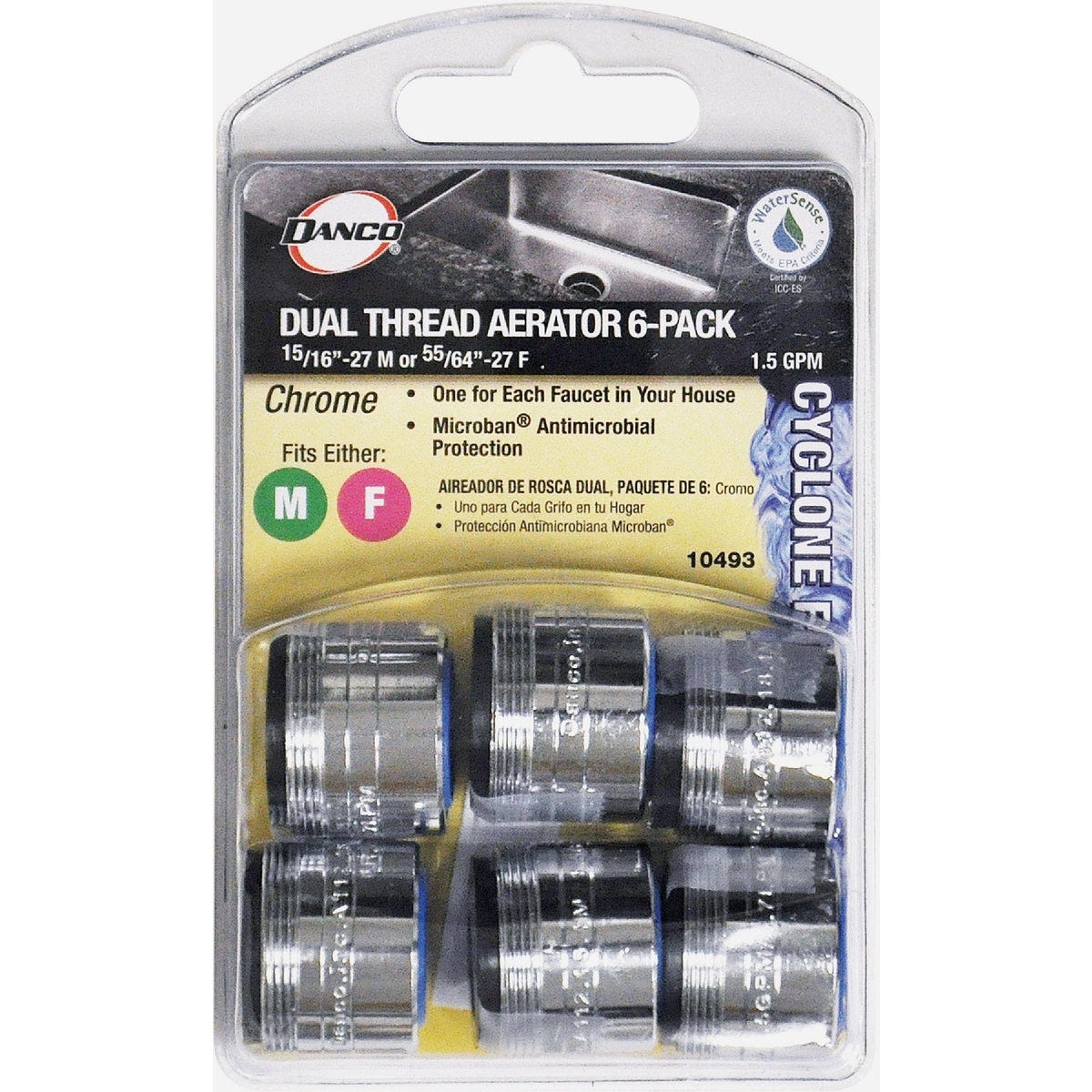 Danco 1.5 GPM Dual Thread Water Saving Faucet Aerator, Chrome (6-Pack)- - photo 2 Danco 1.5 GPM Dual Thread Water Saving Faucet Aerator, Chrome (6-Pack)- - photo 2