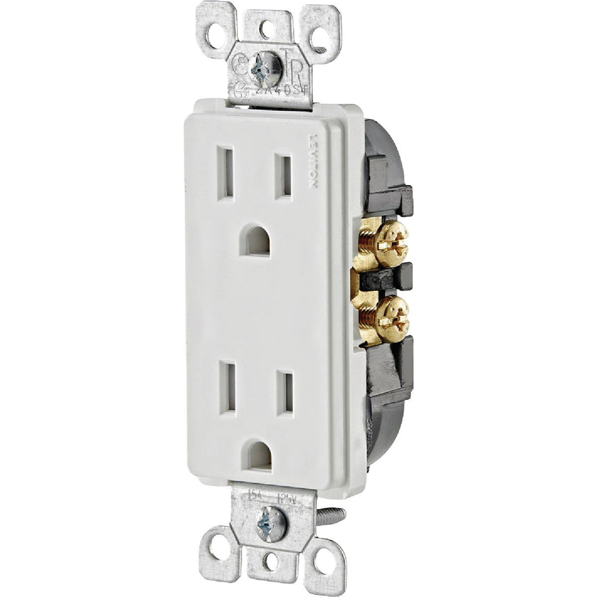 Leviton Decora 15A White Tamper Resistant 5-15R Duplex Outlet (10-Pack) - photo 3