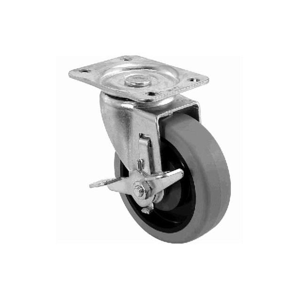 Richelieu 4 In. Thermoplastic Swivel Plate Caster with Brake Richelieu 4 In. Thermoplastic Swivel Plate Caster with Brake