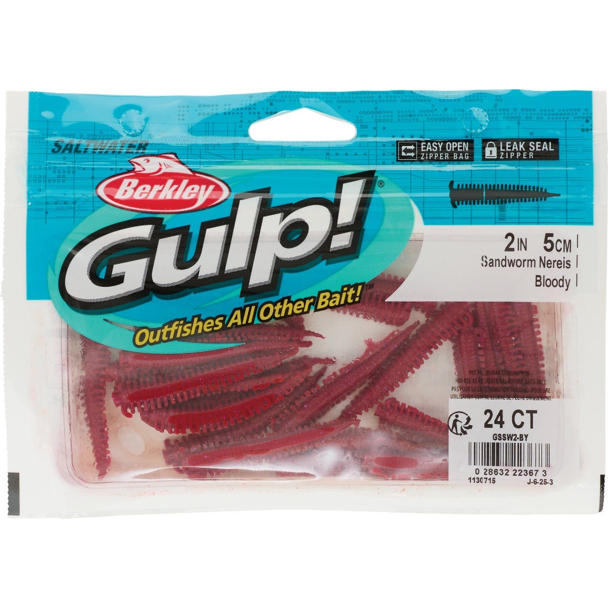 Berkley Gulp! Bloody Saltwater Sandworm Fishing Lure