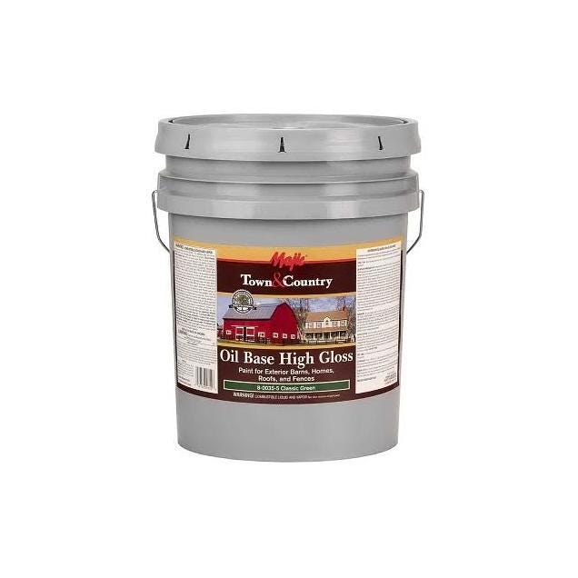 MAJIC Town & Country Oil Base High-Gloss Barn & Fence Paint, White, 5 Gal. MAJIC Town & Country Oil Base High-Gloss Barn & Fence Paint, White, 5 Gal.