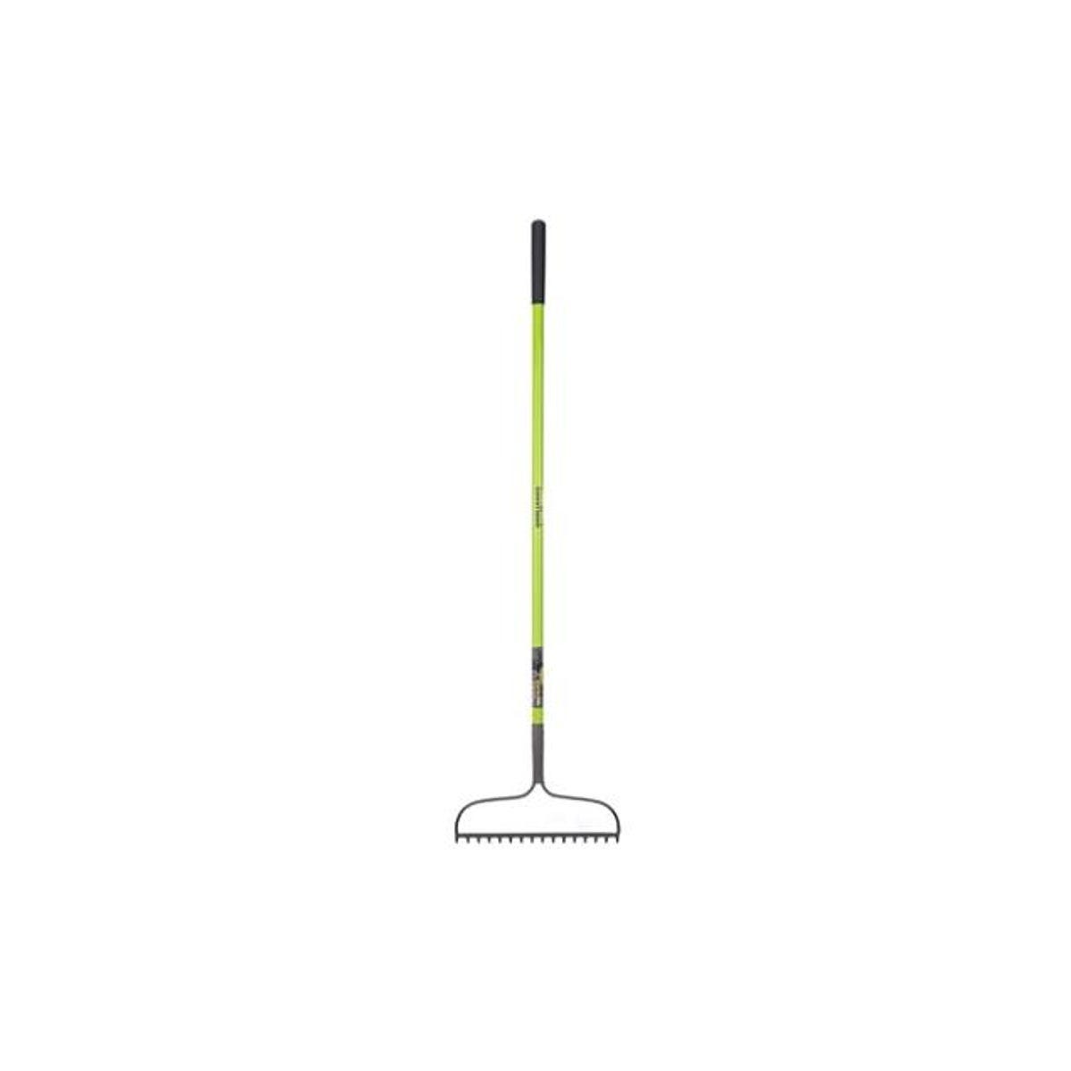 Green Thumb Steel Bow Garden Rake with Fiberglass Handle