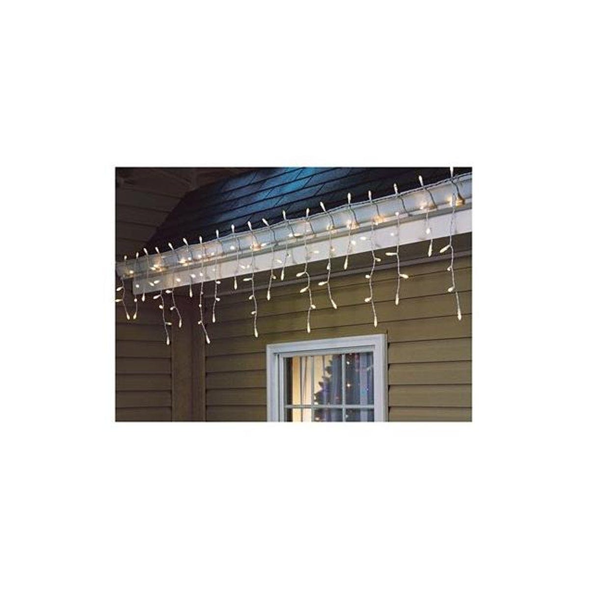 Holiday Wonderland LED Icicle Lights, Warm White, 105-Ct. - photo 2
