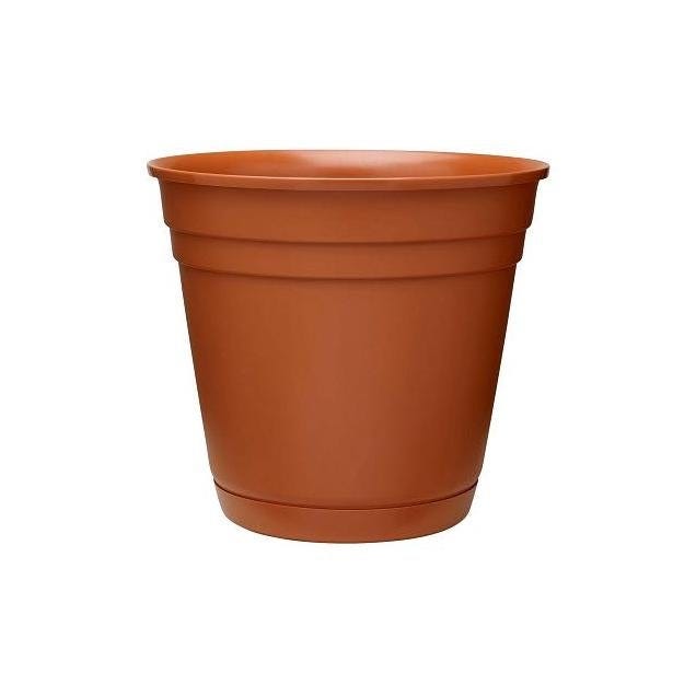 Southern Patio 8 In. Terra Cotta Resin Riverland Planter with Saucer