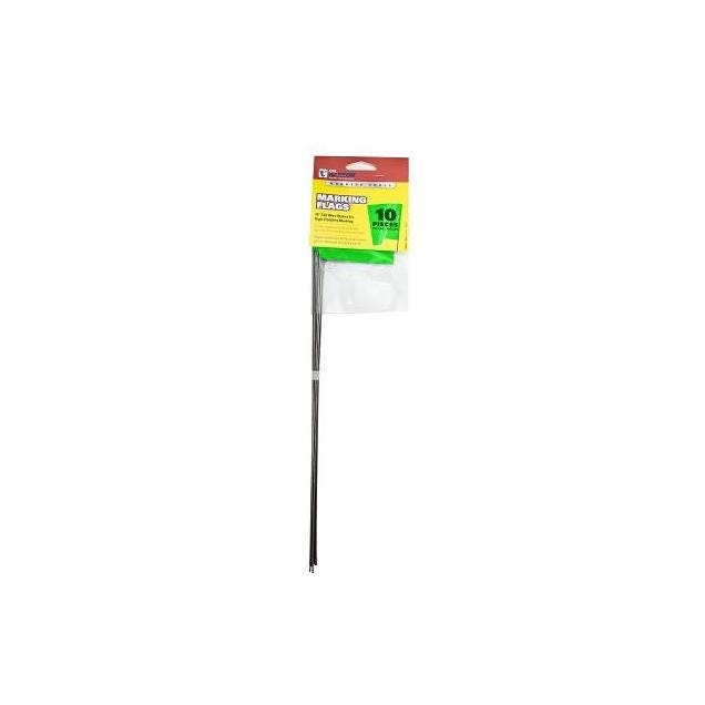 C.H. Hanson 15 In. Stake Fluorescent Lime Marking Stake Flags (10-Pack)