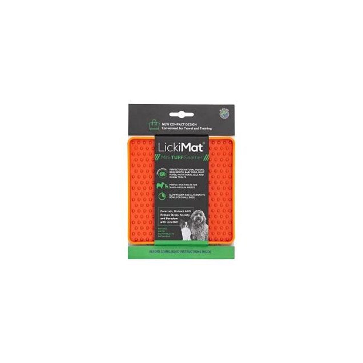 LickiMat Orange Mini Tuff Soother Dog Feeder