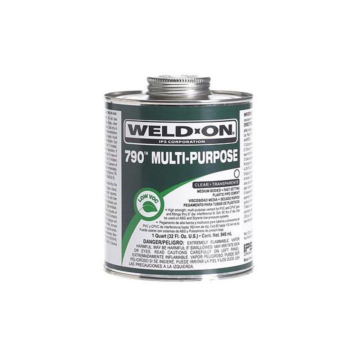 Weld-On 790 1/2 Pt. Clear Medium Bodied PVC Pipe Cement Weld-On 790 1/2 Pt. Clear Medium Bodied PVC Pipe Cement