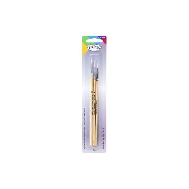 Testors 3-Pack Blue Premium Craft & Hobby Paint Brush Kit